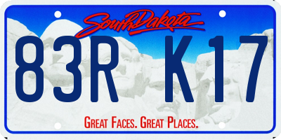 SD license plate 83RK17