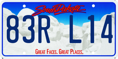 SD license plate 83RL14