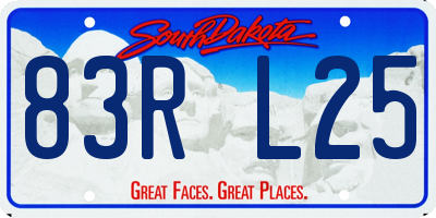 SD license plate 83RL25