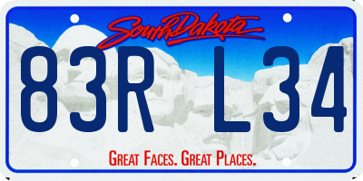 SD license plate 83RL34