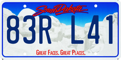 SD license plate 83RL41