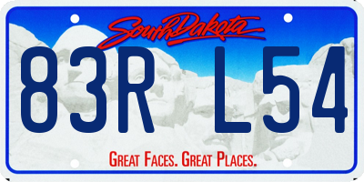 SD license plate 83RL54