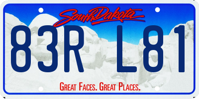 SD license plate 83RL81