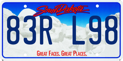SD license plate 83RL98