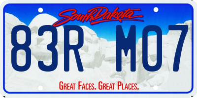 SD license plate 83RM07
