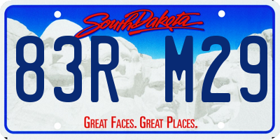 SD license plate 83RM29