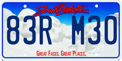 SD license plate 83RM30