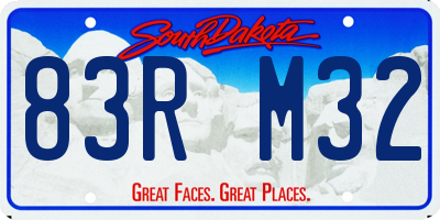 SD license plate 83RM32