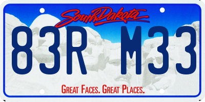 SD license plate 83RM33