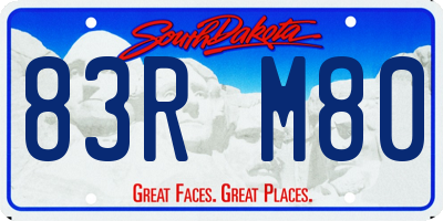 SD license plate 83RM80