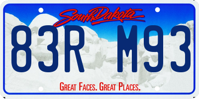 SD license plate 83RM93