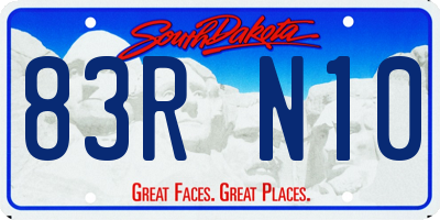 SD license plate 83RN10