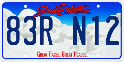 SD license plate 83RN12