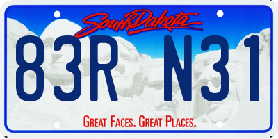 SD license plate 83RN31