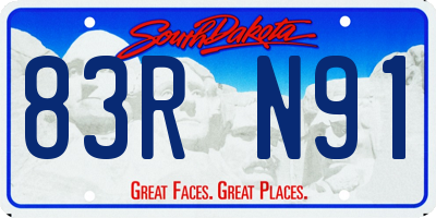 SD license plate 83RN91