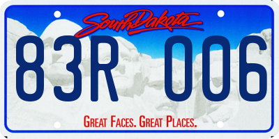 SD license plate 83RO06