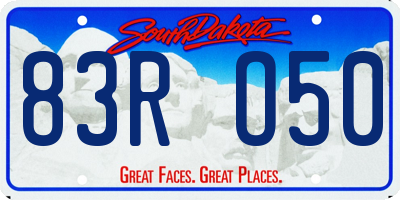SD license plate 83RO50