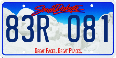 SD license plate 83RO81