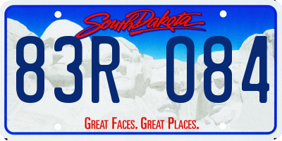 SD license plate 83RO84