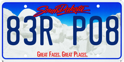 SD license plate 83RP08