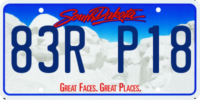 SD license plate 83RP18