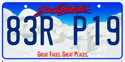 SD license plate 83RP19