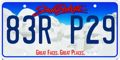 SD license plate 83RP29