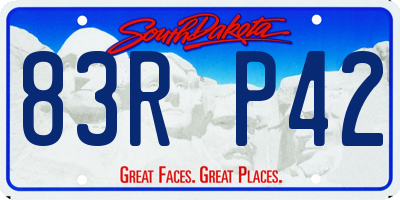 SD license plate 83RP42
