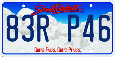 SD license plate 83RP46