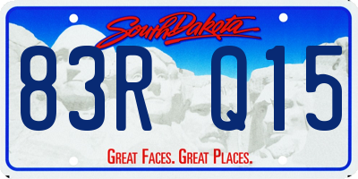 SD license plate 83RQ15