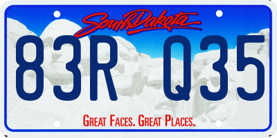 SD license plate 83RQ35