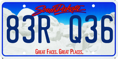 SD license plate 83RQ36