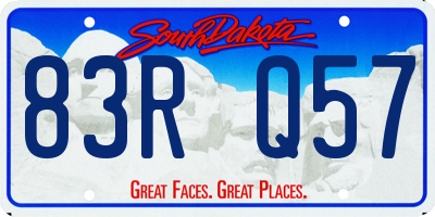 SD license plate 83RQ57