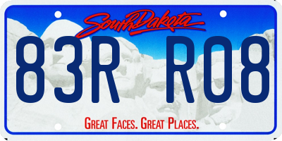SD license plate 83RR08