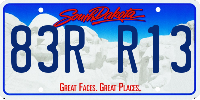 SD license plate 83RR13