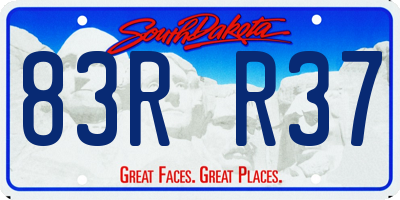 SD license plate 83RR37