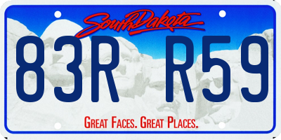 SD license plate 83RR59