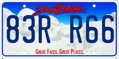 SD license plate 83RR66