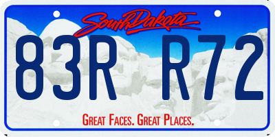 SD license plate 83RR72