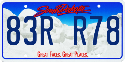 SD license plate 83RR78