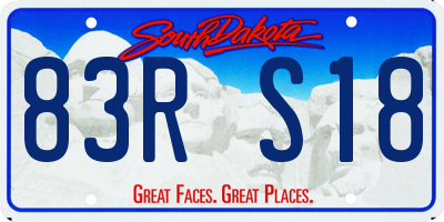 SD license plate 83RS18