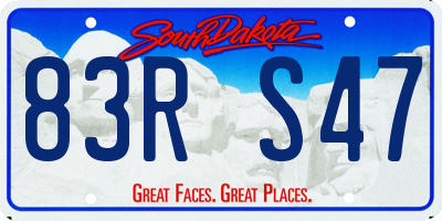 SD license plate 83RS47