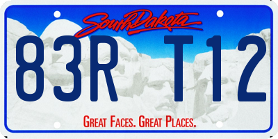 SD license plate 83RT12