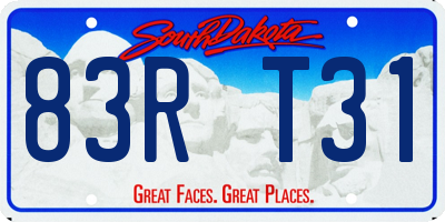 SD license plate 83RT31