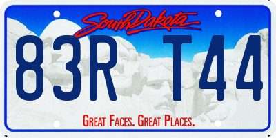 SD license plate 83RT44