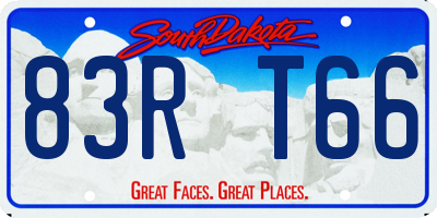 SD license plate 83RT66