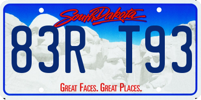 SD license plate 83RT93