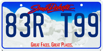 SD license plate 83RT99