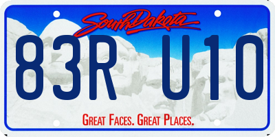 SD license plate 83RU10