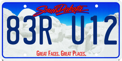 SD license plate 83RU12